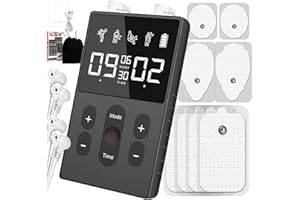 TENS Unit Muscle Stimulator, Portable Dual Channel Rechargeable EMS Pulse Massager with 12 Programs and 36 Adjustable Levels 