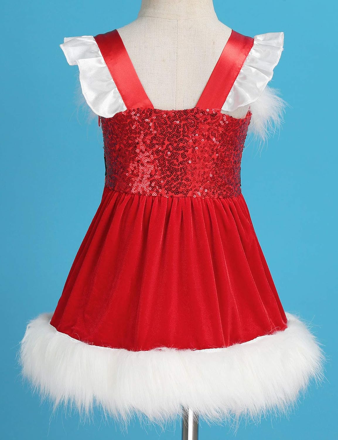 Oyolan Bebe Fille Robe Mere Noel Deguisement Noel Barboteuse Robe Paillette Fausse Fourrure Robe De Soiree Ceremonie 0 24 Mois Robes Bebe Fille 0 24m Mkyra Org