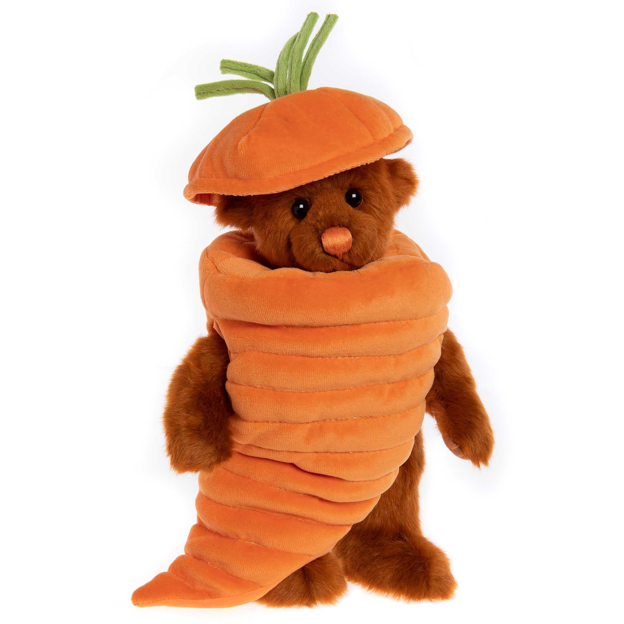 Charlie Bears 2023 Collectable | Chantenay | 28cm Tall Fun Carrot Plush Character | Removable Outfit