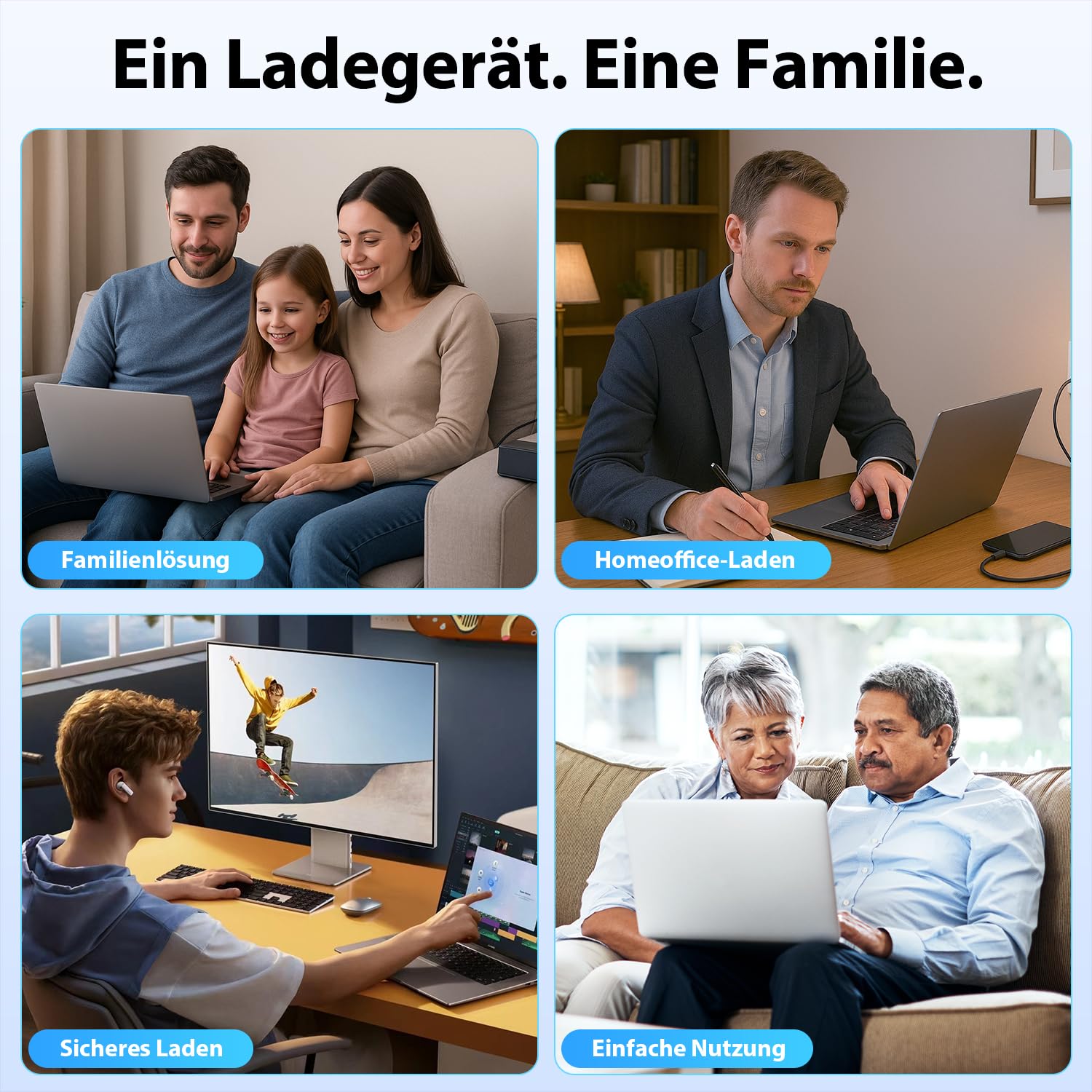 SUNYDEAL 65W HP Ladekabel Laptop USB C Ladegerät Netzteil für HP Dell Lenovo Thinkpad ASUS Acer Huawei Samsung Surface MacBook Type C Charger mit PD 3.0 QC Schnellladegerät 8