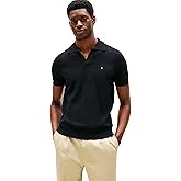 Tommy Hilfiger Mens Short Sleeve V-Neck Knit Polo Shirts in Regular Fit with Stretch