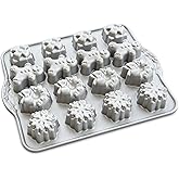 Nordic Ware Holiday Teacakes Cakelet, 3 Cup Capacity, Silver