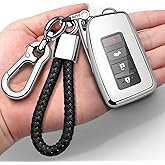 Autophone Compatible with Lexus Key Fob Cover with Keychain Soft TPU 360 Degree Protection Key Shell Case for 2013-2017 RX ES GS LS NX RS GX LX RC LC Smart Key-Red