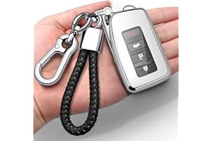 Autophone Compatible with Lexus Key Fob Cover with Keychain Soft TPU 360 Degree Protection Key Shell Case for 2013-2017 RX ES GS LS NX RS GX LX RC LC Smart Key-Red