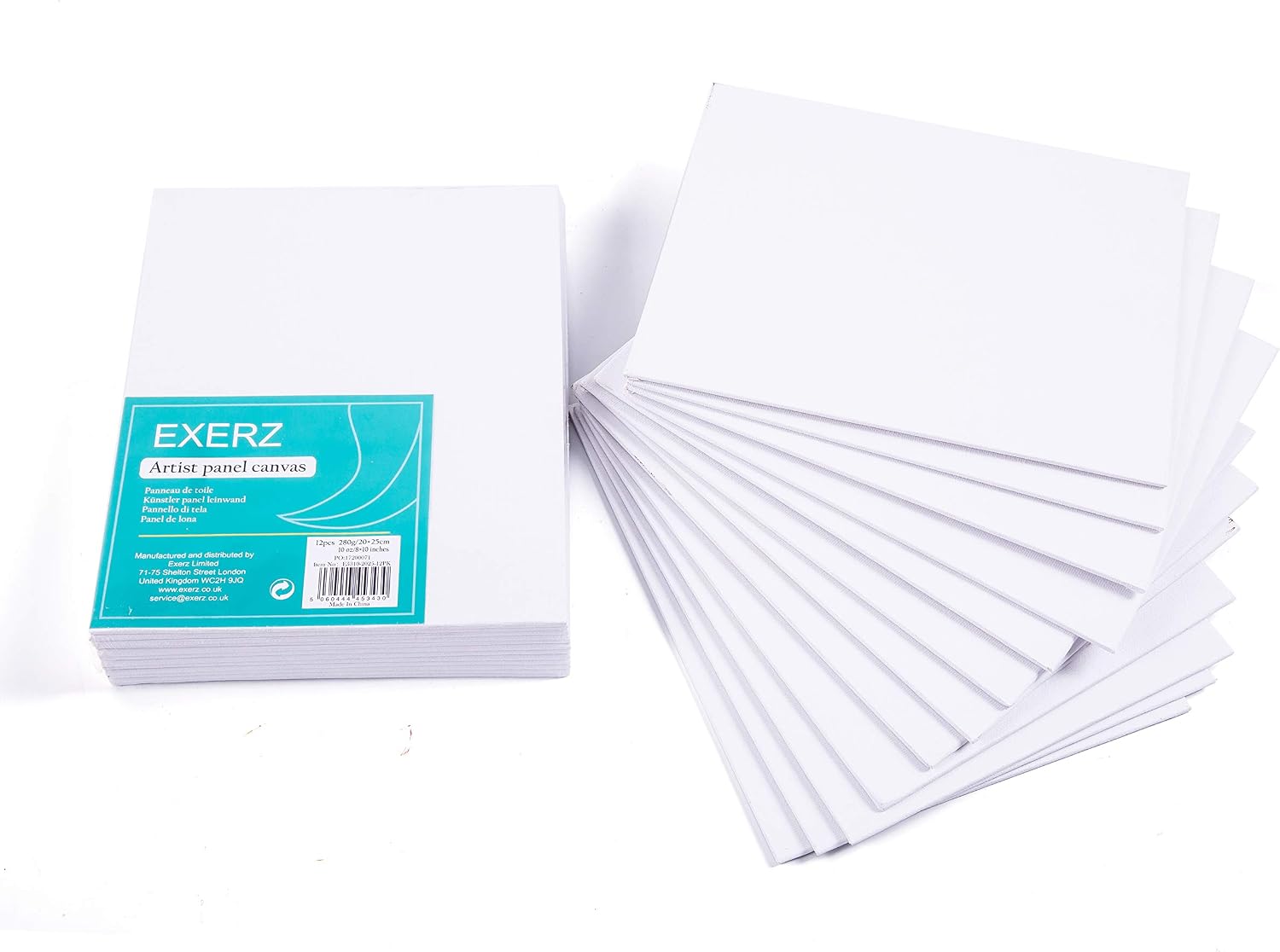 Exerz Canvas Panels 20x25cm,12pcs Blank Artist Canvas Boards,100% Cotton, 280gsm, 0.3cm Thickness, Triple Primed, Acid-Free - Image 4