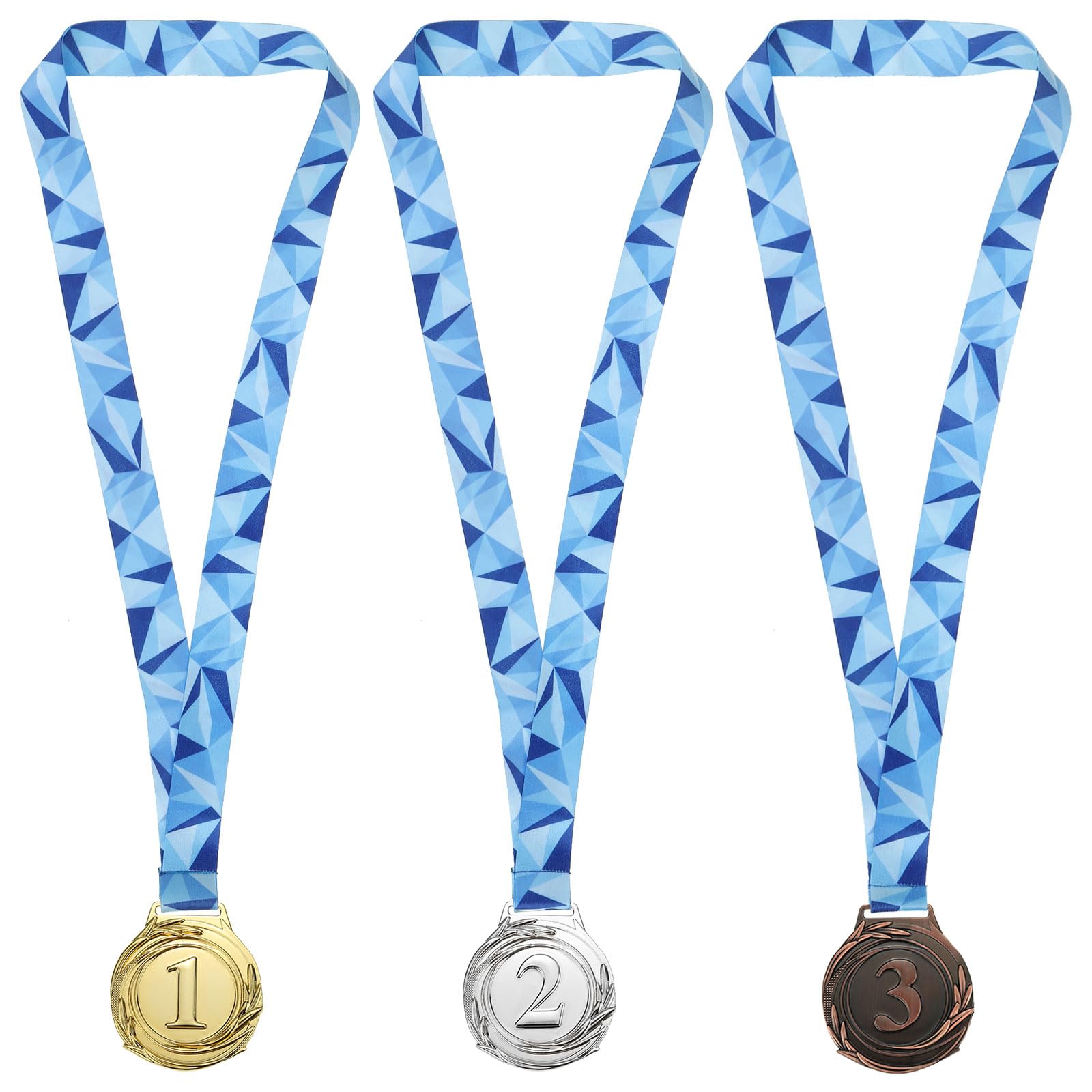 PATIKIL 2.56 Inch Gold Silver Bronze Winner Award Medals, 3 Pack Style Award Medals 1st 2nd 3rd Prizes with Ribbon for Games Sports Competitions