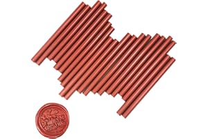 VARACL Hot Melt Glue Sealing Sticks for Letter Seal Stamp - Great for Wedding Invitations, Cards Envelopes, Snail Mails, Postcards, Greeting Cards, Gift Ideas, 7 x 100 mm, 20PCS (Red)