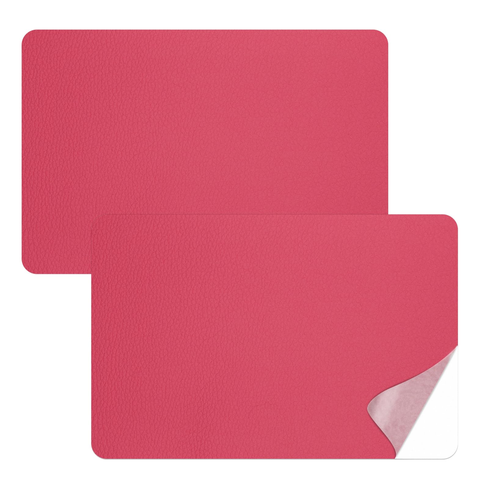 Photo 1 of 2 Pcs Rose Red Self Adhesive Leather Repair Patch,8x11 inch Leather Repair Patch for Sofas Furniture,Leather Repair Kit for Furniture,Car Seats,Couches,Hand Bags