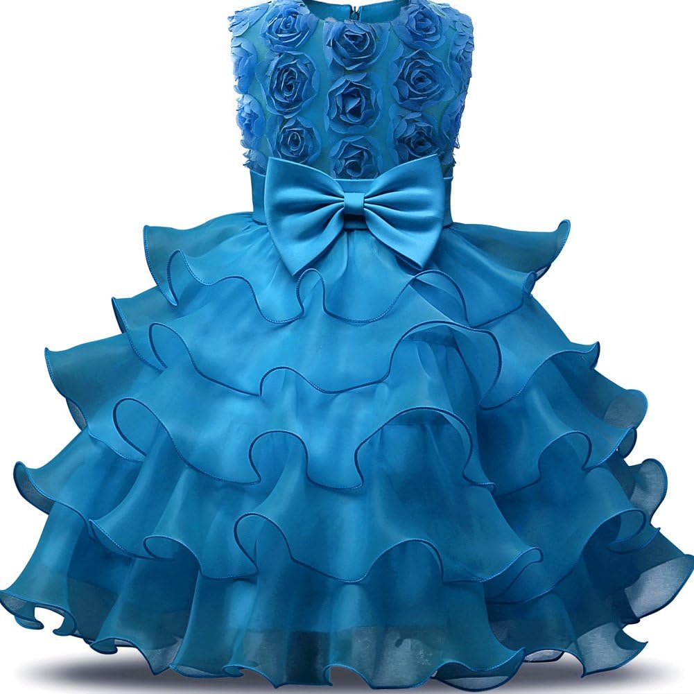 Children dress Girl Dress Kids Ruffles Lace Party Wedding Dresses show