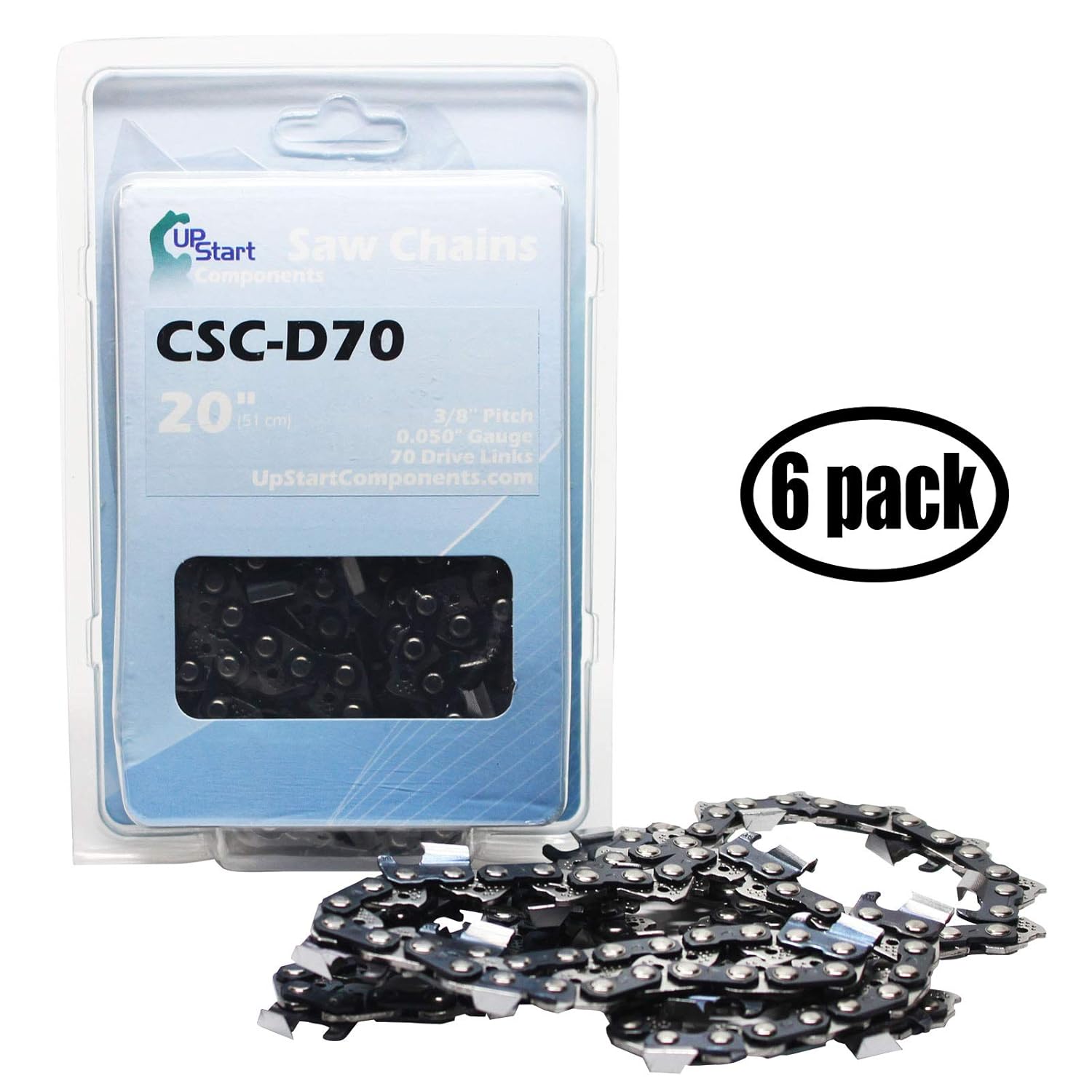 Amazon.com: UpStart Components 6-Pack 20" Full Chisel Saw Chain for McCulloch  Pro Mac 55 Chainsaws - (20 inch, 3/8" Pitch, 0.050" Gauge, 70 Drive Links,  ...