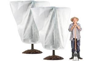 Meekear 2 Packs Plant Cover, 7 Ft x 6 Ft Frost Winter Protection Tree Wrap Bag, Cold Weather Protection Cloth Cover Outdoor for Growing Season Extension and Freezing Protection