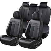 FLORICH Car Seat Covers Full Set, Automotive Seat Covers, Black Car Seat Cover, Waterproof Seat Protectors Universal fit for Car Truck Van SUV - Black