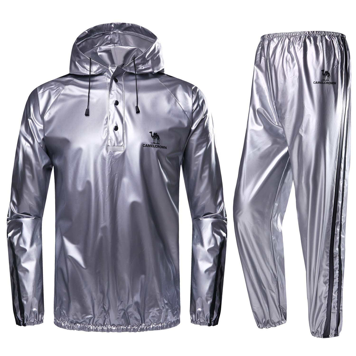 Camel Crown Weight Loss Sweat Suit Heavy Duty Sweat Sauna Suit For Men Women Exercise Gym Suit For Fitness Grey Medium Amazon In Sports Fitness Outdoors