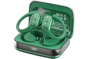 sajawass Wireless Earbuds Bluetooth 5.4 Headphones, Noise Canceling Ear Buds with 75hr Playtime, LED Power Display, IPX7 Waterproof Earphones Over-Ear Earphones for Sports/Workouts