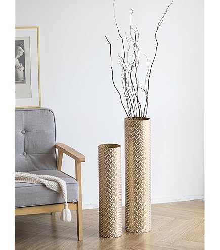 Amazon.com: Sziqiqi Metal Floor Vase Gold Large Vases - 32/27/22in