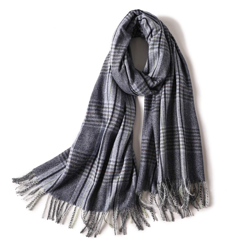 Cashmere Feel Winter Scarf For Women Super Soft Warm Plaid Pashmina Shawls Wraps (GZC03)