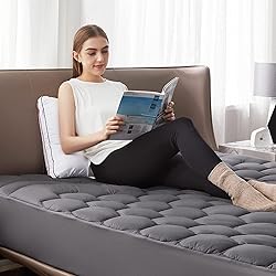 Bedsure Grey Twin XL Mattress Pad - Soft Mattress