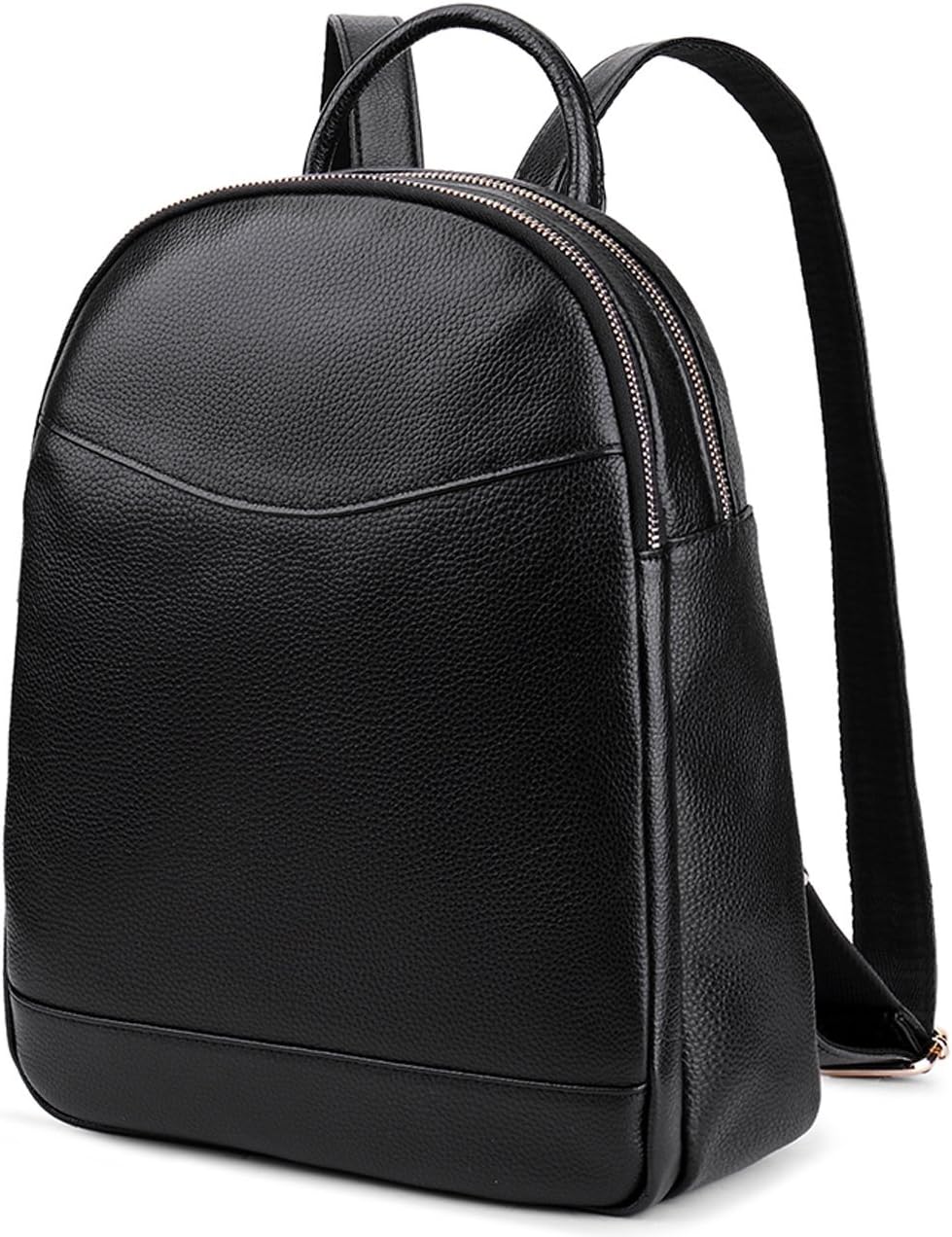 Coolcy Genuine Leather Backpack for Women Hotstyle Casual Bookbags (Black)