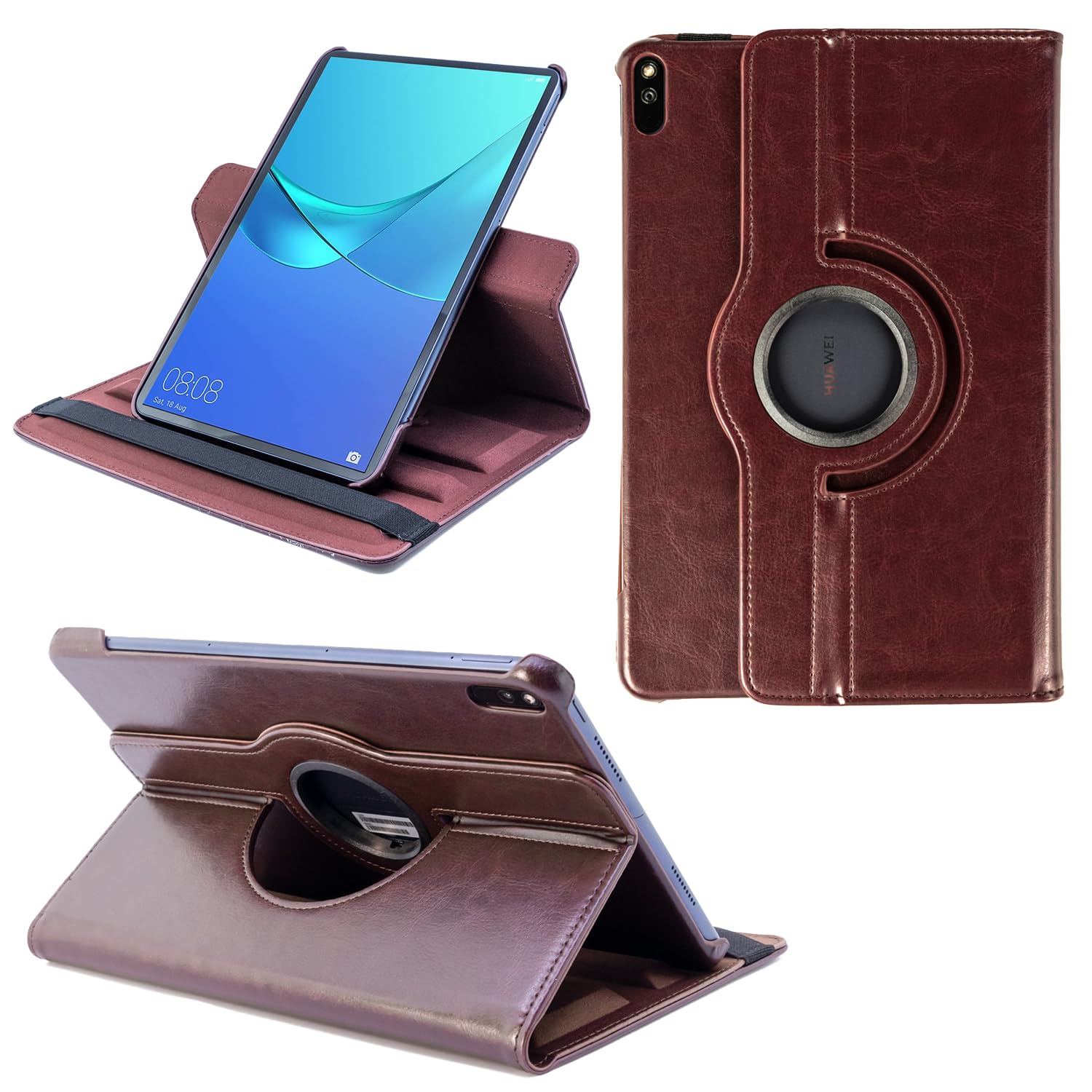 COOVY® 2.0 Cover for Huawei Mediapad M6 (10.8") / Matepad (10.8") ROTATING 360° DEGREE SMART CASE STAND HOUSING PROTECTION Sleep/Wake up | brown