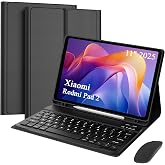 KSLITKRAFT Detachable Keyboard Case with Wireless Mouse for Xiaomi Redmi Pad 2 11 inch 2025, Magnetic Removable Keyboard Case for Redmi Pad 2 11" 2025 with Pen Holder, 3 Angles Adjustment, Black