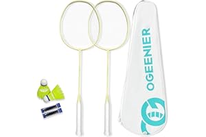 OGEENIER Badminton Set, Badminton Racquet Set of 2 or 4