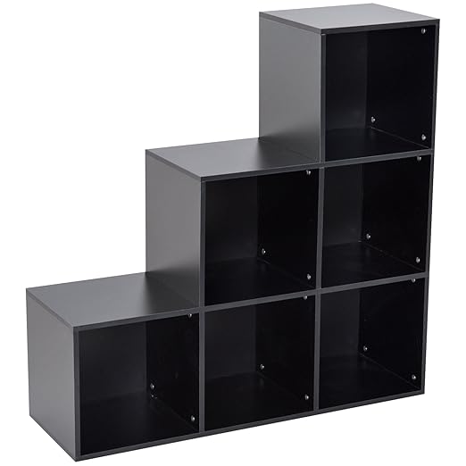 3tier Step 6 Cubes Storage Unit Particle Board Bookcase