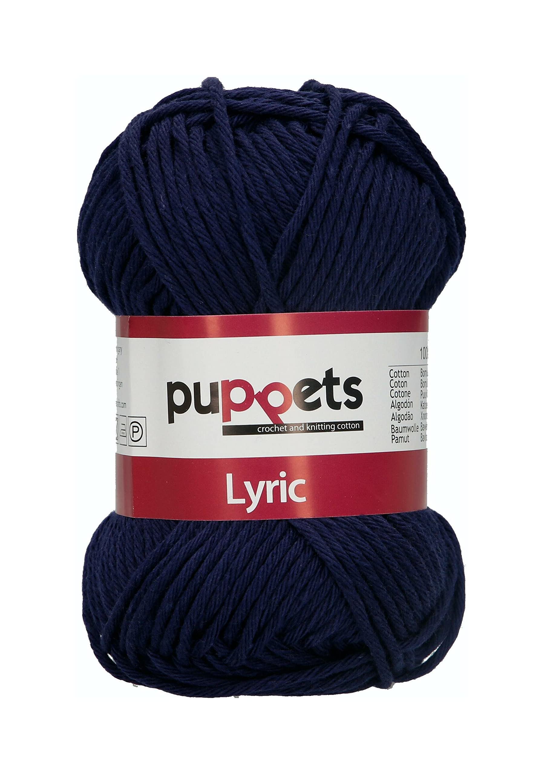 Puppets Lyric Strength 8 4572008-05029 Dark Blue Crochet Yarn 100% Cotton โ image 1