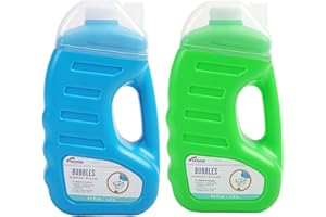 Party Club of America 64oz Bubble Solution Refill (up to 5 Gallon),Non- Concentrated Bubble Liquid, Big Bottle for Giant Bubble Wand, Blower Machine Gun, Party Favor Bubble Summer Toy -2 Pack