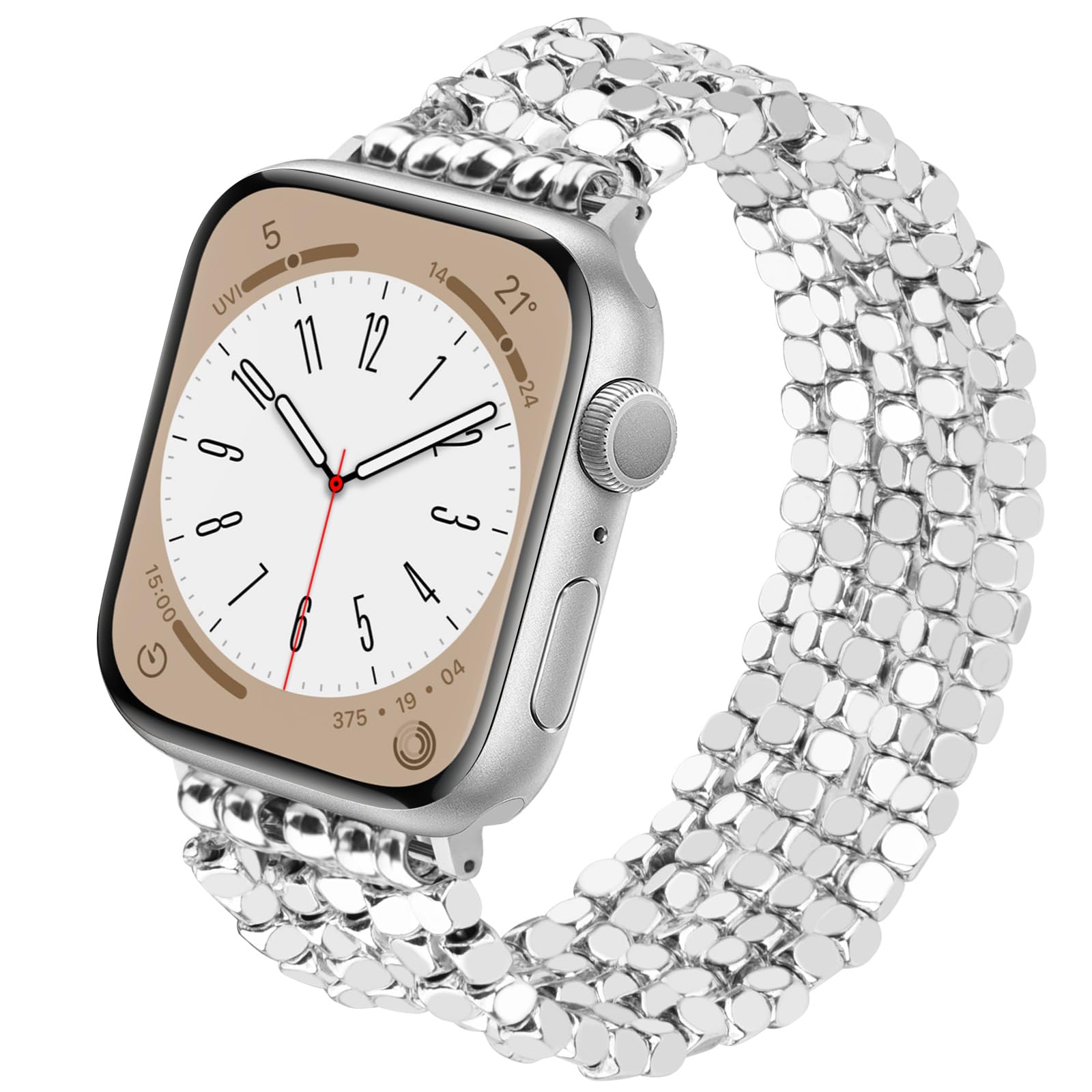KOREDA Beaded Bracelet Compatible for Apple Watch Band 38mm 40mm 41mm 42mm 44mm 45mm 46mm Series 11 10 9 8 7 SE Women, Fashion Cute Handmade Elastic Beads Stretch Strap for iWatch Series 6/5/4/3/2/1