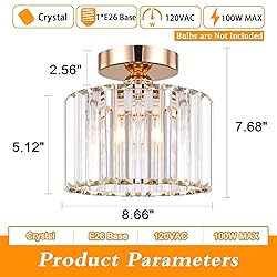 BUXVRCS Semi Flush Mount Ceiling Light, Modern