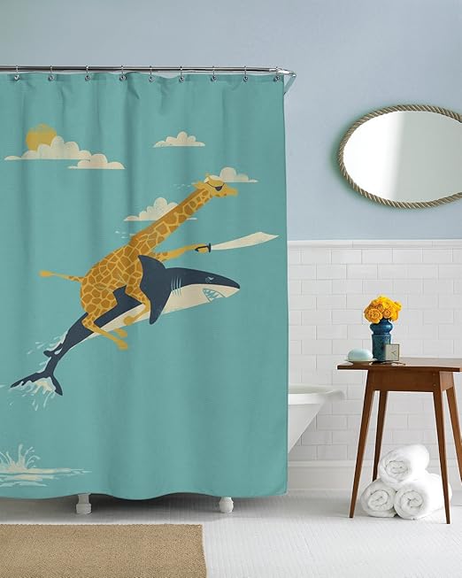 Amazon Com Shark Shower Curtain Beach Cabin Decor Nautical