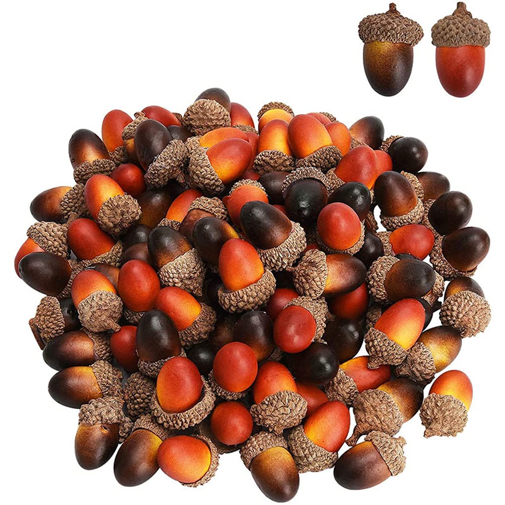 Uposao Artificial Simulation Small Acorns Lifelike with Acorn Cap Simulation Small Acorn for DIY Crafting, Wedding, House Decor