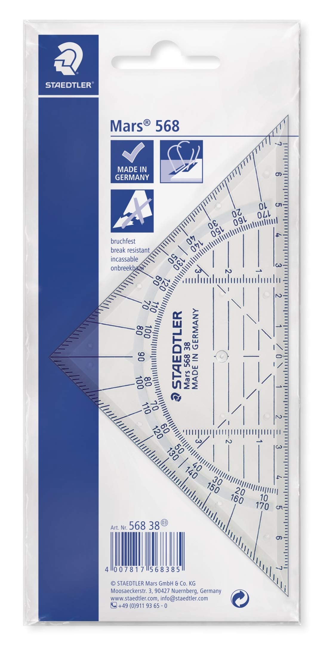 Staedtler, Mars Triangle 16 cm Strong in Poly Bag That Can Be Hung Up