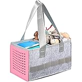 CBDYWVR Carrying Case for Tonie Box, Felt Organizer Case for Toniebox 2 Starter Set, Tonies Bag for Toys, Holds 30-40 Tonies Figures Characters with Handle (Pink)