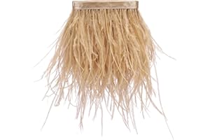 AMZTKDIY Ostrich Feathers Sewing Fringe Trim Ribbon for Crafts Clothes Accessories Latin Wedding Dress DIY 2 Yards 4-6inch Width (5 Yards, Golden)