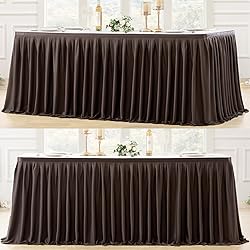 Partisky Chocolate Brown Polyester Table Skirt for