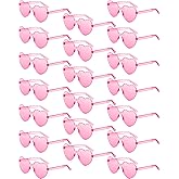 Cindeer 20 Pair Kid Heart Shaped Sunglasses Summer Party Girl Boy Party Sunglasses Transparent Candy Rainbow Age 5-12