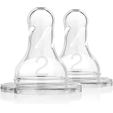 Dr. Brown's Natural Flow Level 2 Lot de 6 tétines étroites en silicone pour biberon bouchons de voyage standard Dr. Brown's (lot de 3 Dr. Brown's Natural Flow Level 2 Lot de 6 tétines étroites en silicone pour biberon bouchons de voyage standard Dr. Brown's (lot de 3