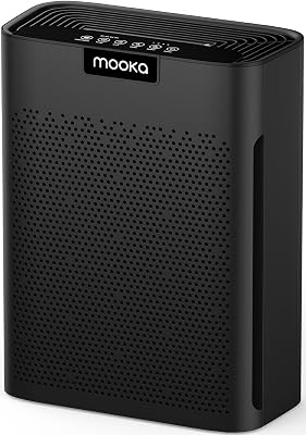 Air Purifiers for Home Large Room 2200 Ft² with Washable Filters, MOOKA H13 HEPA Air Purifier for Home Pets Bedroom with Fragrance, Air Cleaner for Smoke Dust Pollen Pets Hair Odor, KJ190 Black