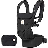 Ergobaby - Portabebés Omni 360 para recién nacidos y niños con soporte lumbar (3 a 20 kg), negro puro