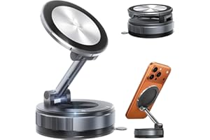 Phone Holder Car for Magsafe, [Military-Grade Metal 80+LBS Hyper Suction & 4400gf Magnetic] 360° Adjustable Car Phone Holder 