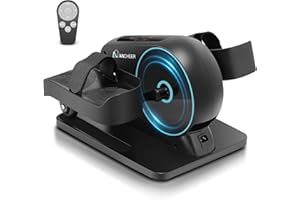 ANCHEER Under Desk Elliptical Machine, Resistance/Speed Dual Mode Ellipse Leg Exerciser While Sitting for Seniors Exercise Bike Pedal Exerciser While Sitting with Massage Pedal/Remote Control