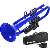 PAMPET Plastic Bb Trumpet Standard Trumpet Set for Student Beginner Blue | Lightweight Durable Professional Standard Trumpets Bb Trumpets Instrument With 3C and 7C Mouthpiece