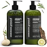 Common Ground Natural Anti Thinning Shampoo and Conditioner Set, Sulphate, Paraben & Cruelty Free, Vegan, Plant-Based, Bergamot, Rosemary Scent, Kino Tree & Ginseng DHT, All Hair, Men & Women