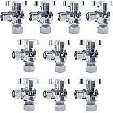 VINTEX 10 Pack Angle Stop Valve 1/2 in. NOM Compression x 3/8 in. OD Compression, 5/8" OD x 3/8" OD Quarter Turn Water Shut O