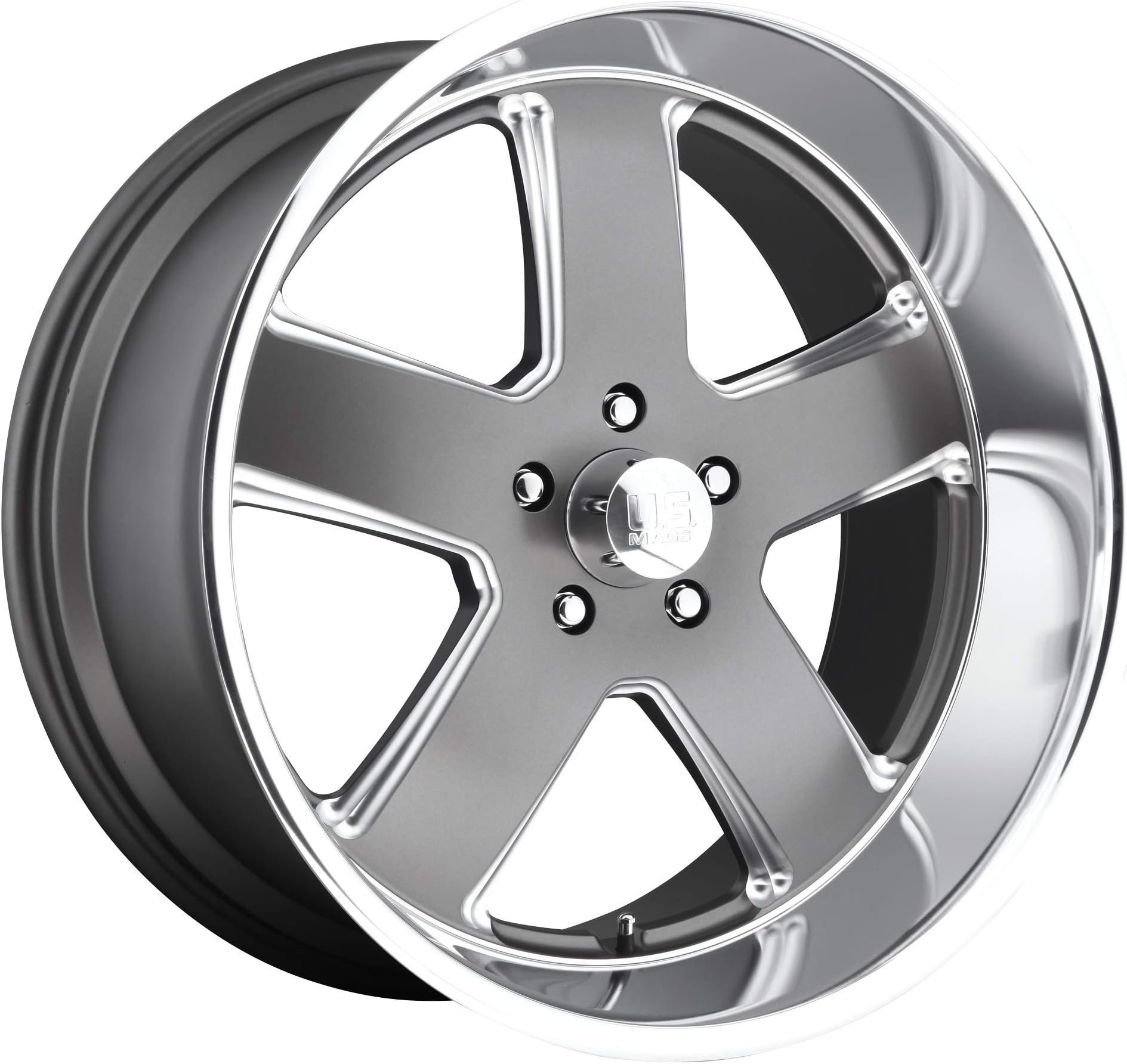US MAGS Hustler U118 GunMetal Matte 22x11 5x5.0 Wheel Rim Partnumber U11822117367