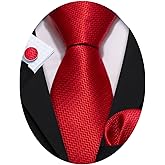 Barry.Wang Designer Classic Ties for Men Set Formal Pocket Square Cufflink Check Plaid