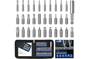 STREBITO Damaged Screw Extractor Set, 32PCS Stripped Screw Extractor with Magnetic Extension Shaft & Socket Adapter, Stripped Screws Nuts & Bolts Drill Bit Tools for Easy Removal of Rusty Broken Screw