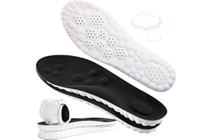 ENLOPQ 4D Cloud-Like Comfort Soles for Men - Soft Memory Foam Cushioning Insoles - Trim to Fit Steppers Insoles with Arch Support for Foot Pain Relief and Fatigue Reduction(US M 7.5-10.5)