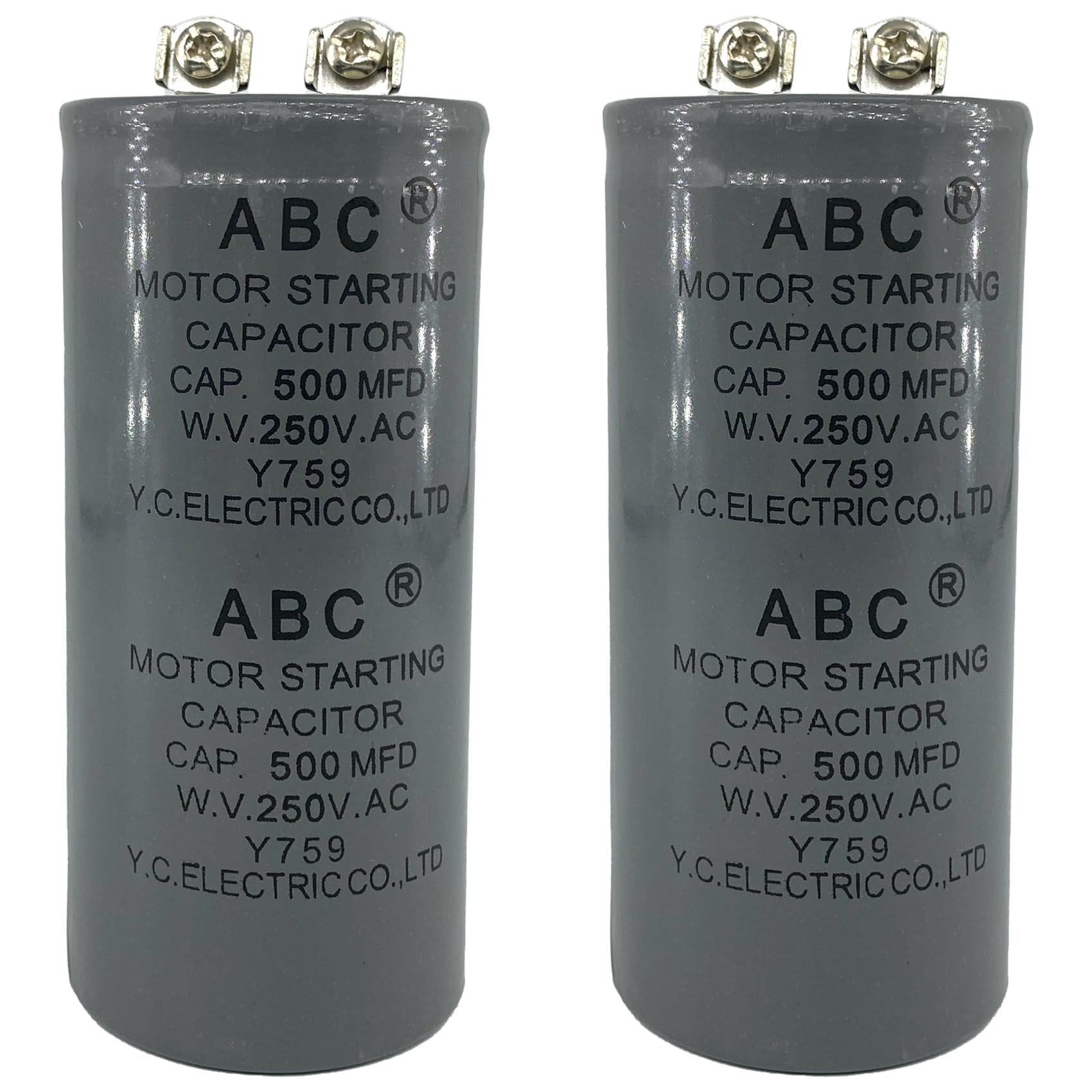 Photo 1 of 2 - Pack ABC CD60 Motor Starting Capacitor – 500uF/MFD 250VAC, Compatible with Heavy - Duty HVAC, Industrial Motors & High - Voltage Equipment